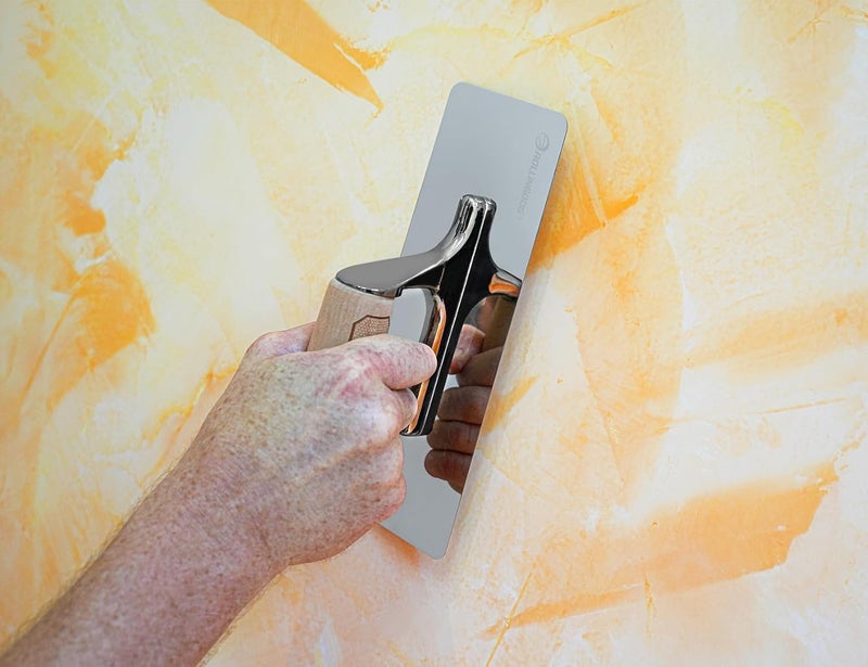 Rolling Dog Venetian Plaster Trowel 200x75mm - Mirror Polished 420 Stainless Steel Blade, Ergonomic Beech Handle for Decorative Finish and Polish - Image 5